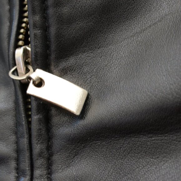 Bagatelle Black Leather Jacket Size Large Full Zip - Picture 12 of 14